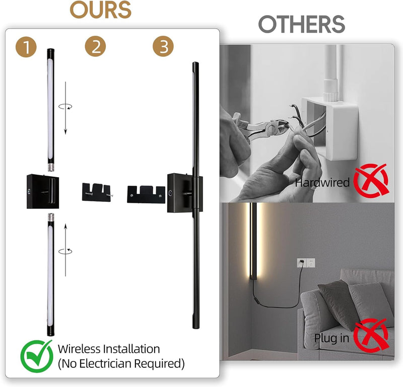 Wall Sconce Lights 10000mah Battery Operated (2 Pack)