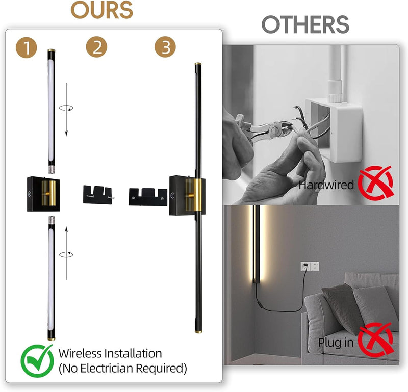 Wall Sconce Lights 10000mah Battery Operated (2 Pack)