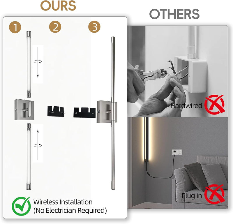 Wall Sconce Lights 10000mah Battery Operated (2 Pack)