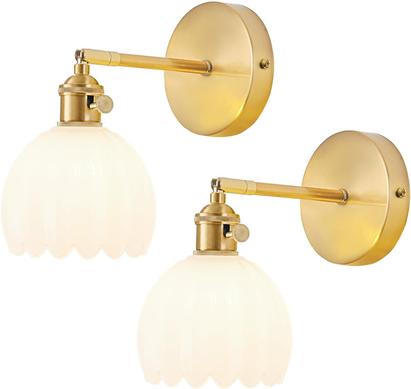 Wall Sconce Lights Set of Two Hardwired Vintage