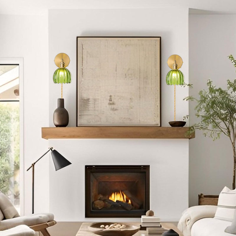 Wall Sconce Lights Set of Two Hardwired Vintage
