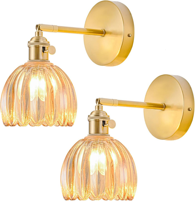 Wall Sconce Lights Set of Two Hardwired Vintage