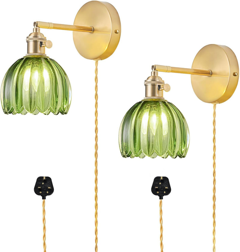 Wall Sconce Lights Set of Two Hardwired Vintage