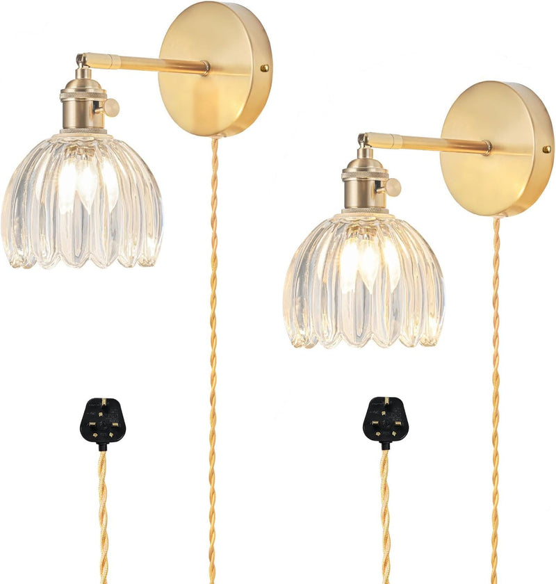 Wall Sconce Lights Set of Two Hardwired Vintage