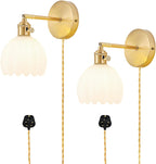 Wall Sconce Lights Set of Two Hardwired Vintage