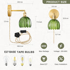Wall Sconce Lights Set of Two Hardwired Vintage