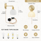 Wall Sconce Lights Set of Two Hardwired Vintage