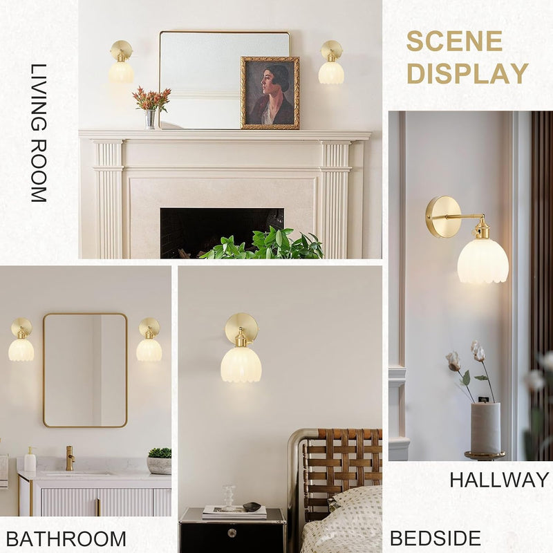 Wall Sconce Lights Set of Two Hardwired Vintage
