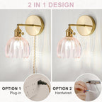 Wall Sconce Lights Set of Two Hardwired Vintage