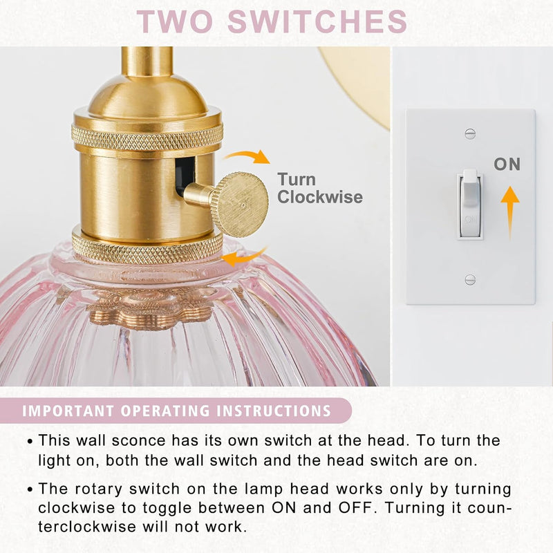 Wall Sconce Lights Set of Two Hardwired Vintage