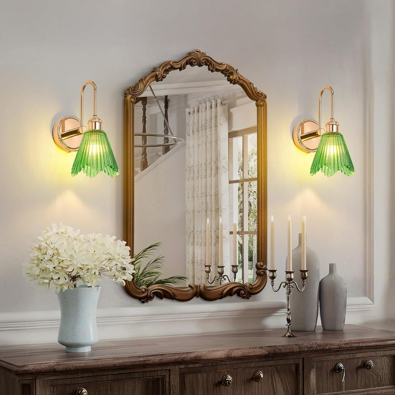 Wall Sconce Vintage Light Fixtures with Long Amber (Set of 2)