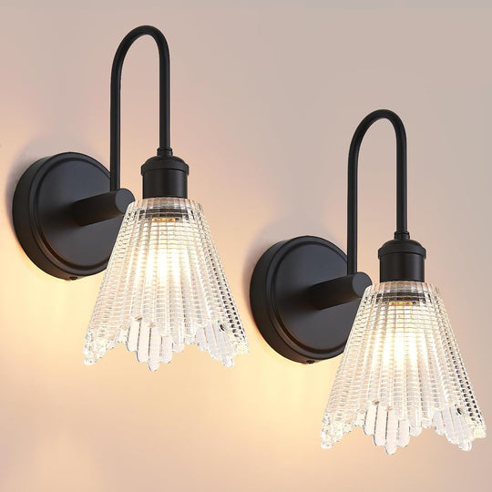 Wall Sconces Set of Two Decor with Glass