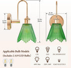 Wall Sconce Vintage Light Fixtures with Long Amber (Set of 2)