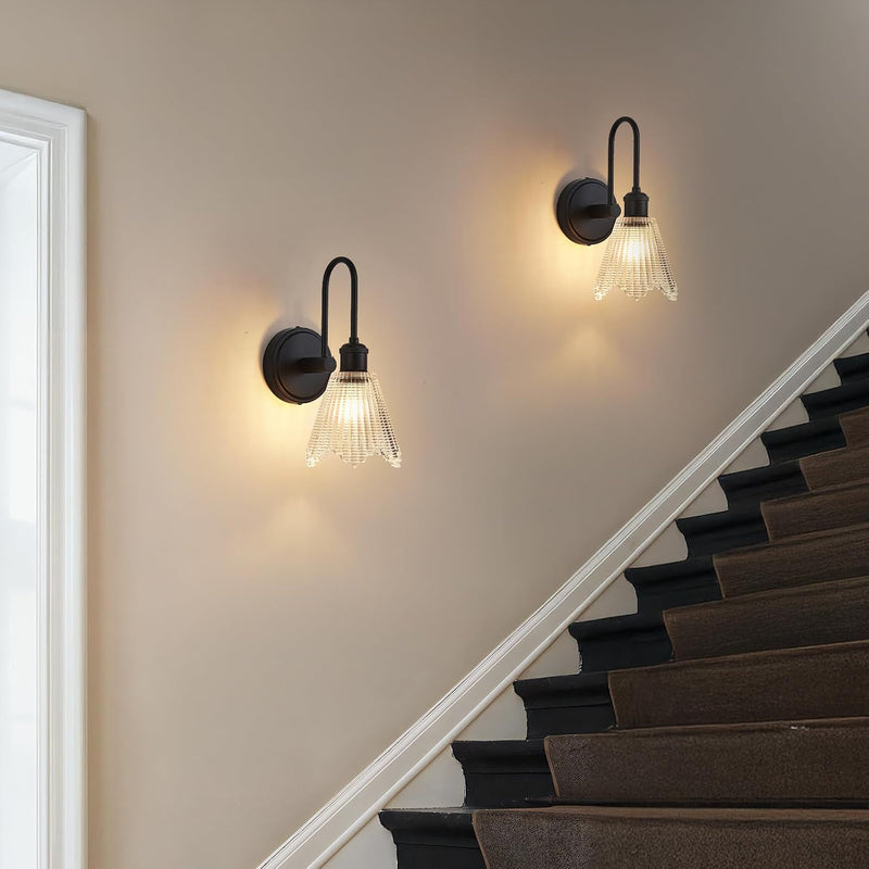 Wall Sconce Vintage Light Fixtures with Long Amber (Set of 2)