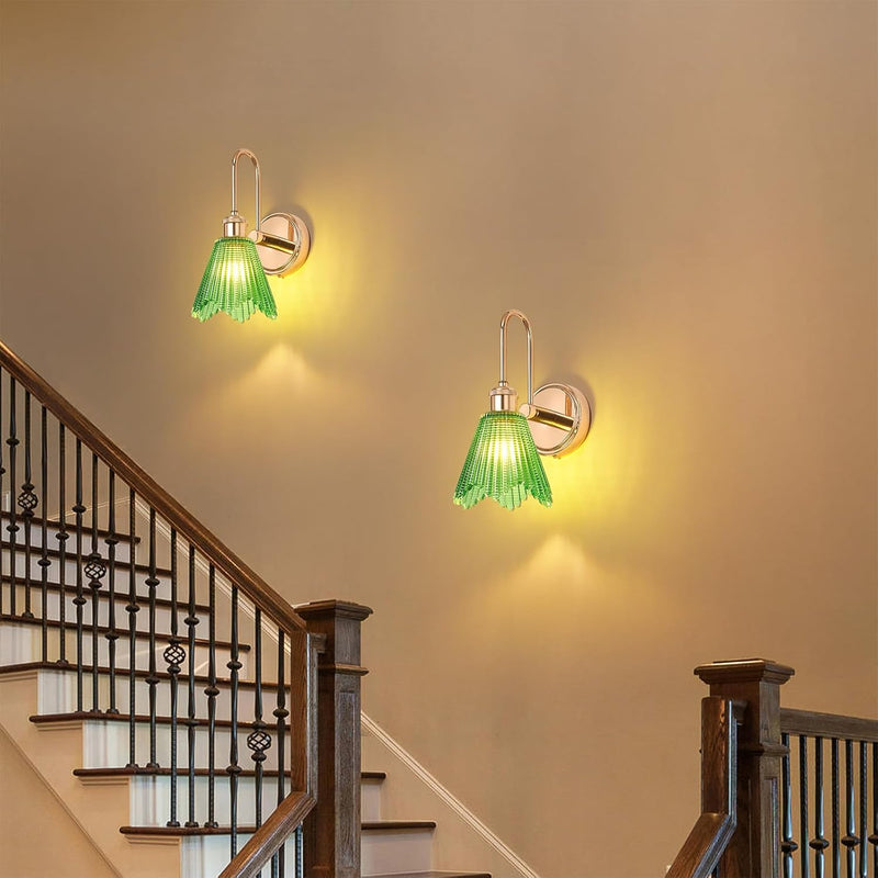 Wall Sconce Vintage Light Fixtures with Long Amber (Set of 2)