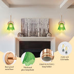 Wall Sconce Vintage Light Fixtures with Long Amber (Set of 2)