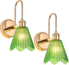 Wall Sconce Vintage Light Fixtures with Long Amber (Set of 2)