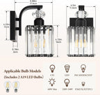 Wall Sconce with Crystal Lampshade Modern Vanity Lights (1 Pack)