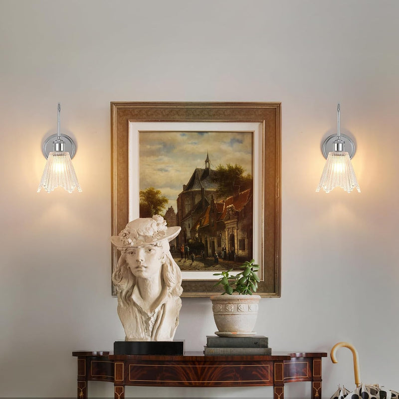 Wall Sconces Set of Two Decor with Glass