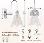 Wall Sconces Set of Two Decor with Glass