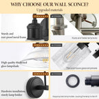 Wall Sconces Set of Two Decor with Glass