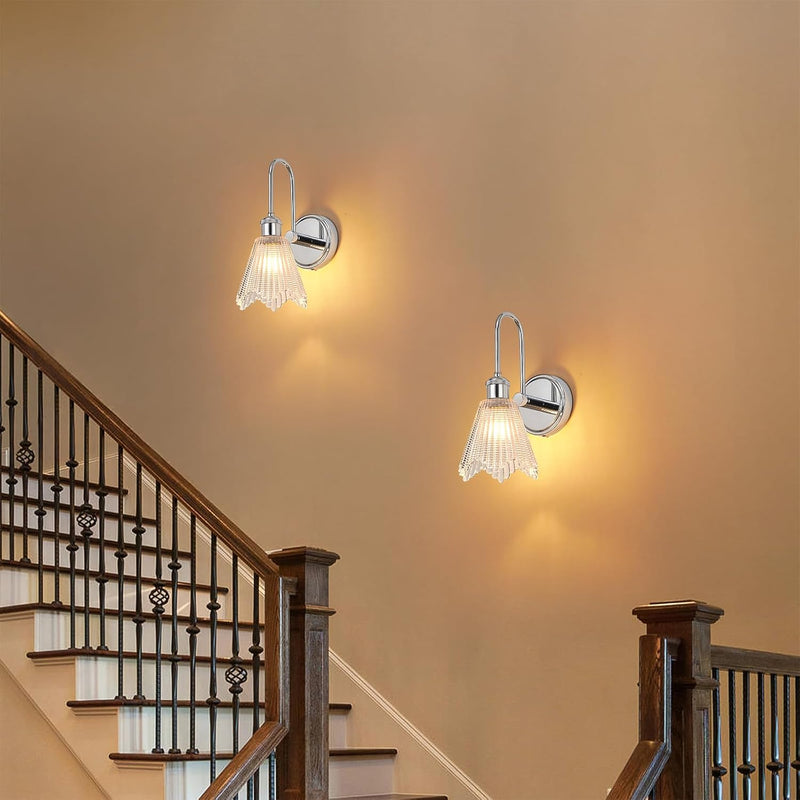 Wall Sconces Set of Two Decor with Glass