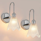 Wall Sconces Set of Two Decor with Glass