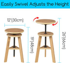 Walnut Drafting Stool with Solid Beech Wood Height