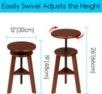 Walnut Drafting Stool with Solid Beech Wood Height