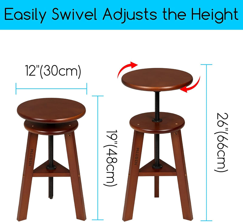 Walnut Drafting Stool with Solid Beech Wood Height