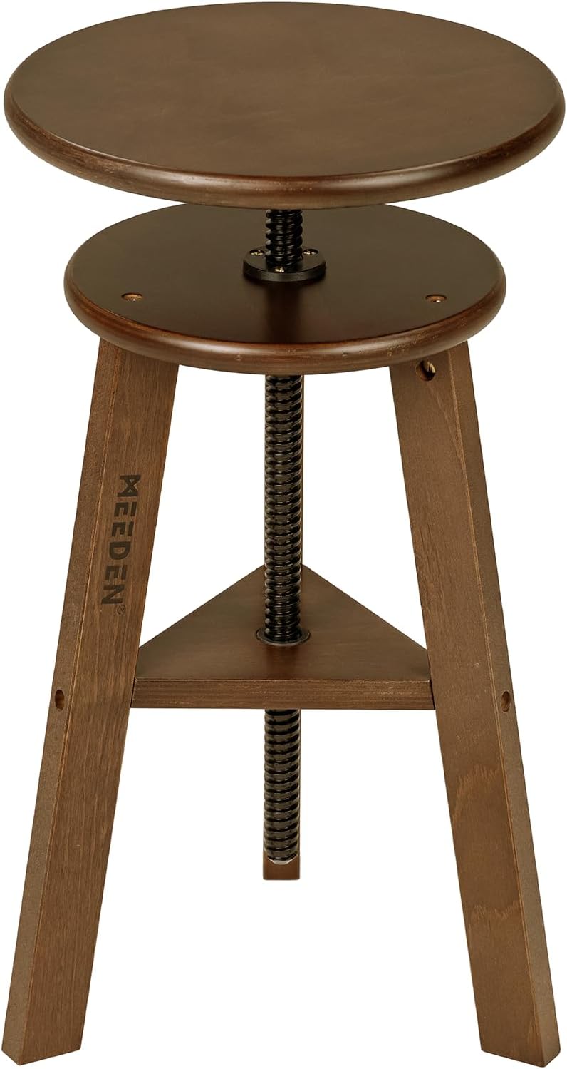 Walnut Drafting Stool with Solid Beech Wood Height