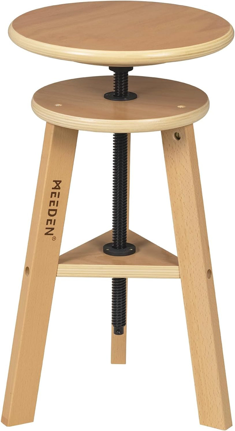 Walnut Drafting Stool with Solid Beech Wood Height