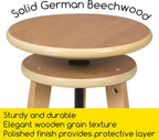 Walnut Drafting Stool with Solid Beech Wood Height