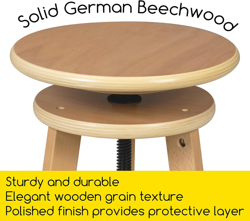 Walnut Drafting Stool with Solid Beech Wood Height