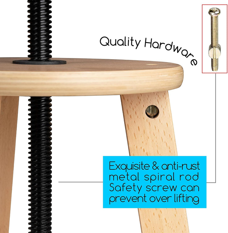 Walnut Drafting Stool with Solid Beech Wood Height