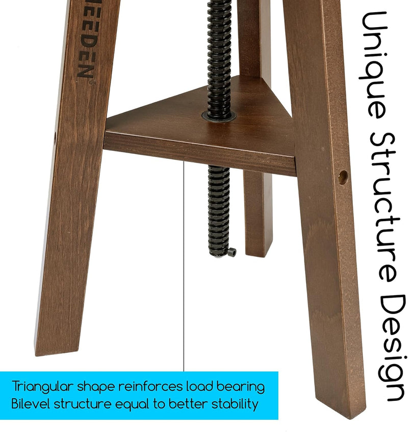 Walnut Drafting Stool with Solid Beech Wood Height