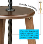 Walnut Drafting Stool with Solid Beech Wood Height