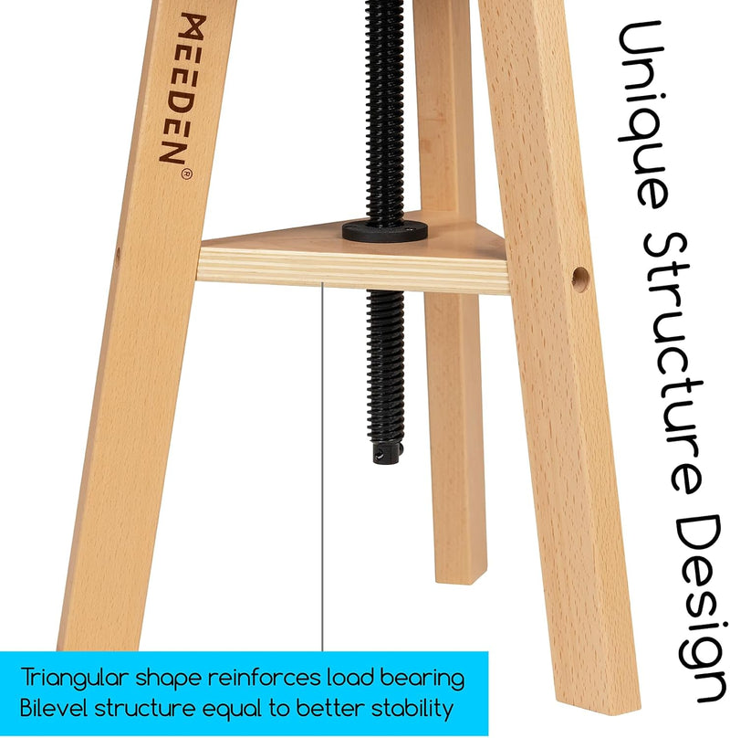 Walnut Drafting Stool with Solid Beech Wood Height