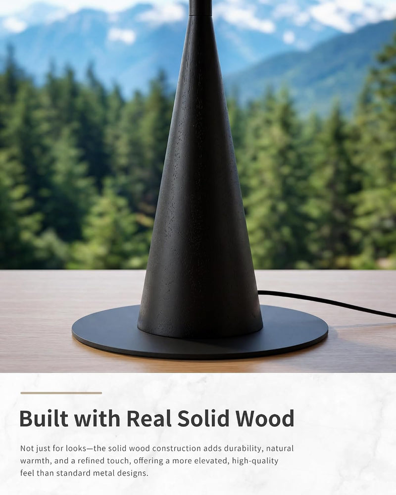 Walnut Floor Lamp with Crossed Square Wooden Base