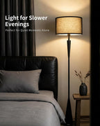 Walnut Floor Lamp with Crossed Square Wooden Base