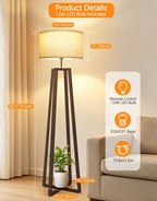 Walnut Floor Lamp with Crossed Square Wooden Base