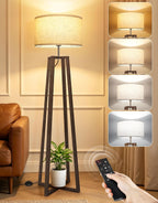 Walnut Floor Lamp with Crossed Square Wooden Base