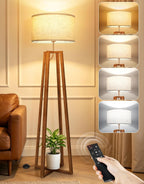 Walnut Floor Lamp with Crossed Square Wooden Base