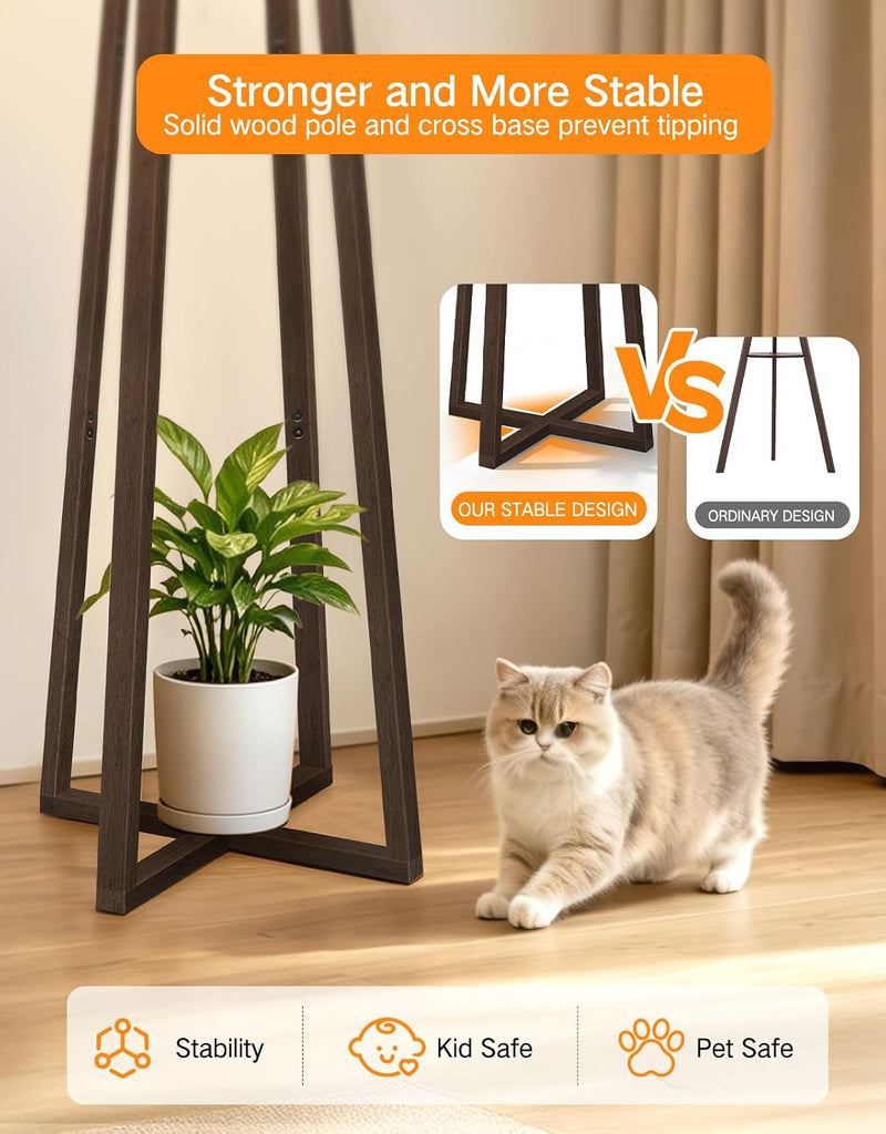 Walnut Floor Lamp with Crossed Square Wooden Base