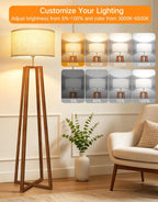 Walnut Floor Lamp with Crossed Square Wooden Base
