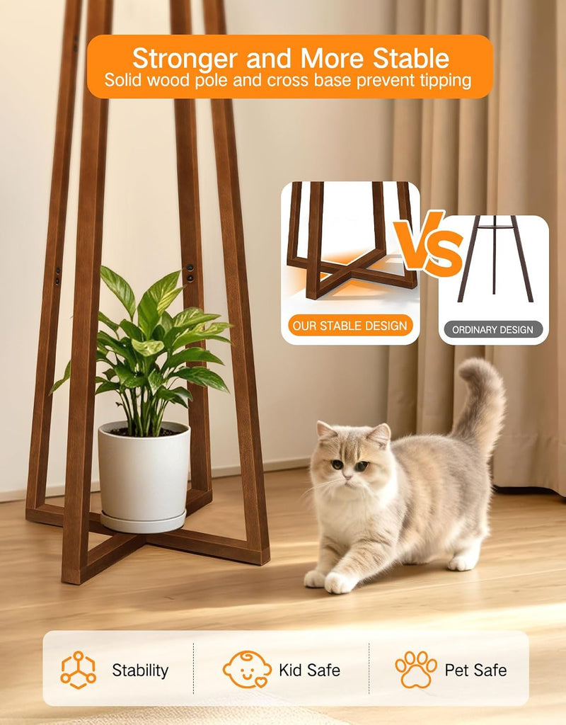 Walnut Floor Lamp with Crossed Square Wooden Base