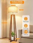 Walnut Floor Lamp with Crossed Square Wooden Base