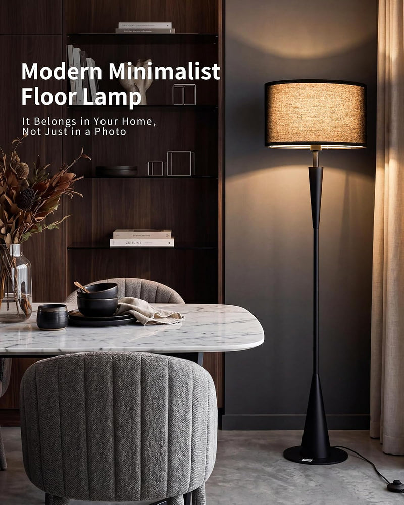 Walnut Floor Lamp with Crossed Square Wooden Base