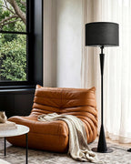 Walnut Floor Lamp with Crossed Square Wooden Base