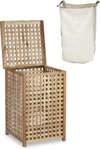 Walnut Laundry Hamper Wooden Storage Bin Basket